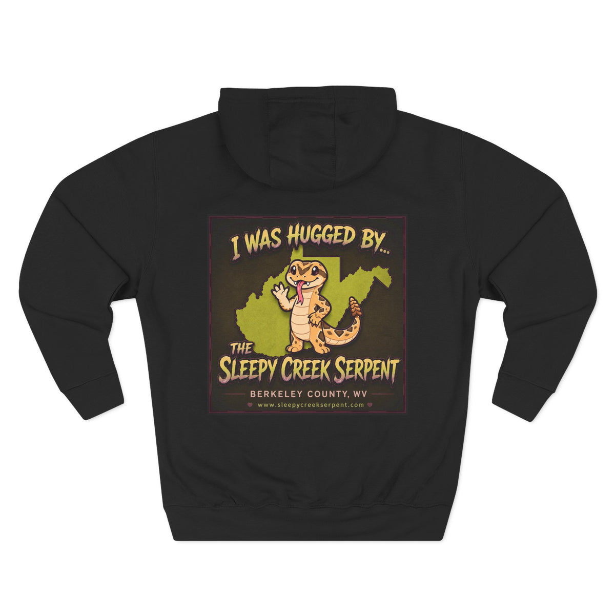 I Was Hugged By.... SLEEPY CREEK SERPENT WV Three-Panel Fleece Hoodie