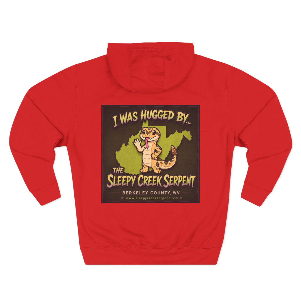 I Was Hugged By.... SLEEPY CREEK SERPENT WV Three-Panel Fleece Hoodie
