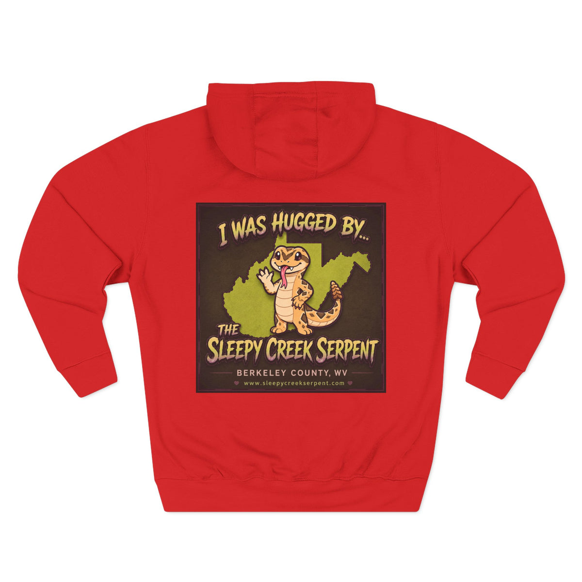 I Was Hugged By.... SLEEPY CREEK SERPENT WV Three-Panel Fleece Hoodie