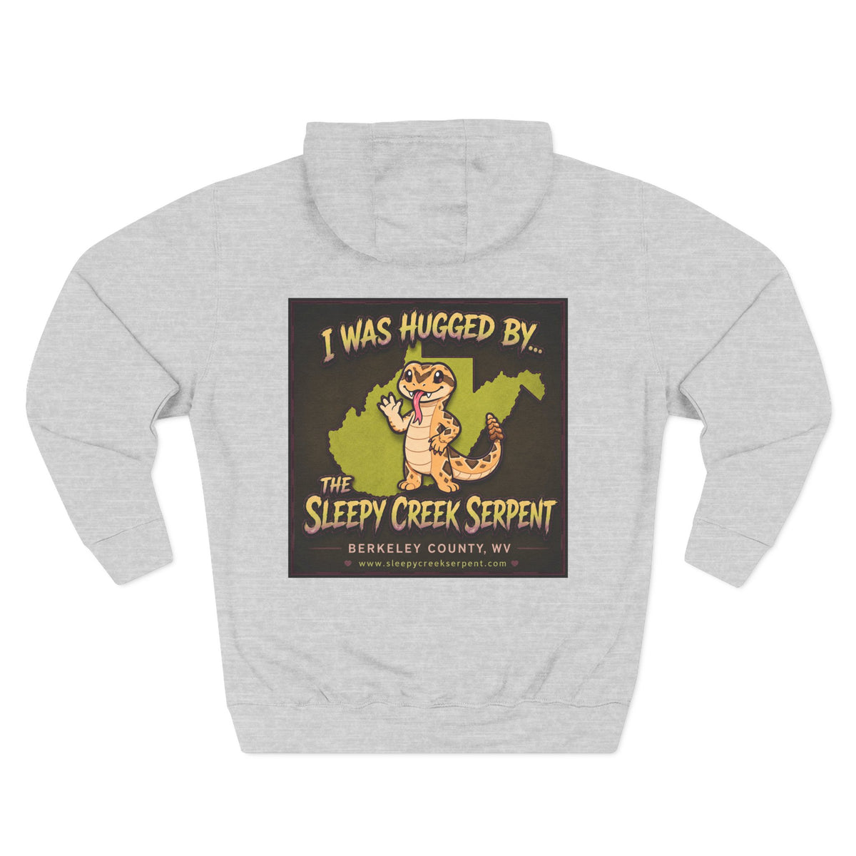 I Was Hugged By.... SLEEPY CREEK SERPENT WV Three-Panel Fleece Hoodie