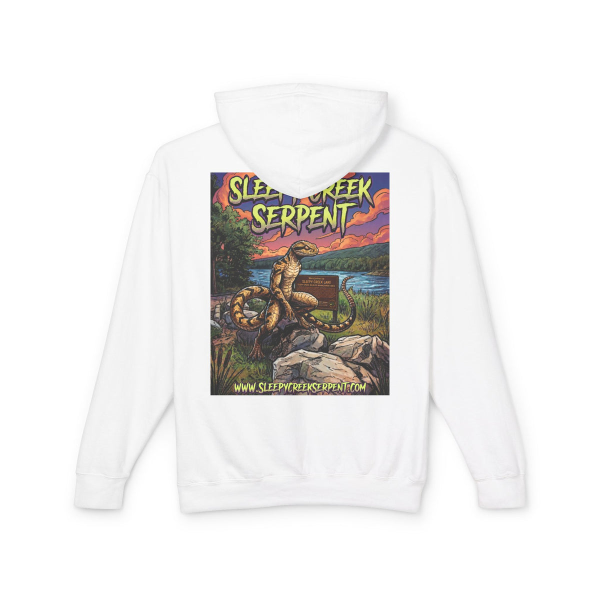 SLEEPY CREEK SERPENT LAKE SIGN  Lightweight Hooded Sweatshirt
