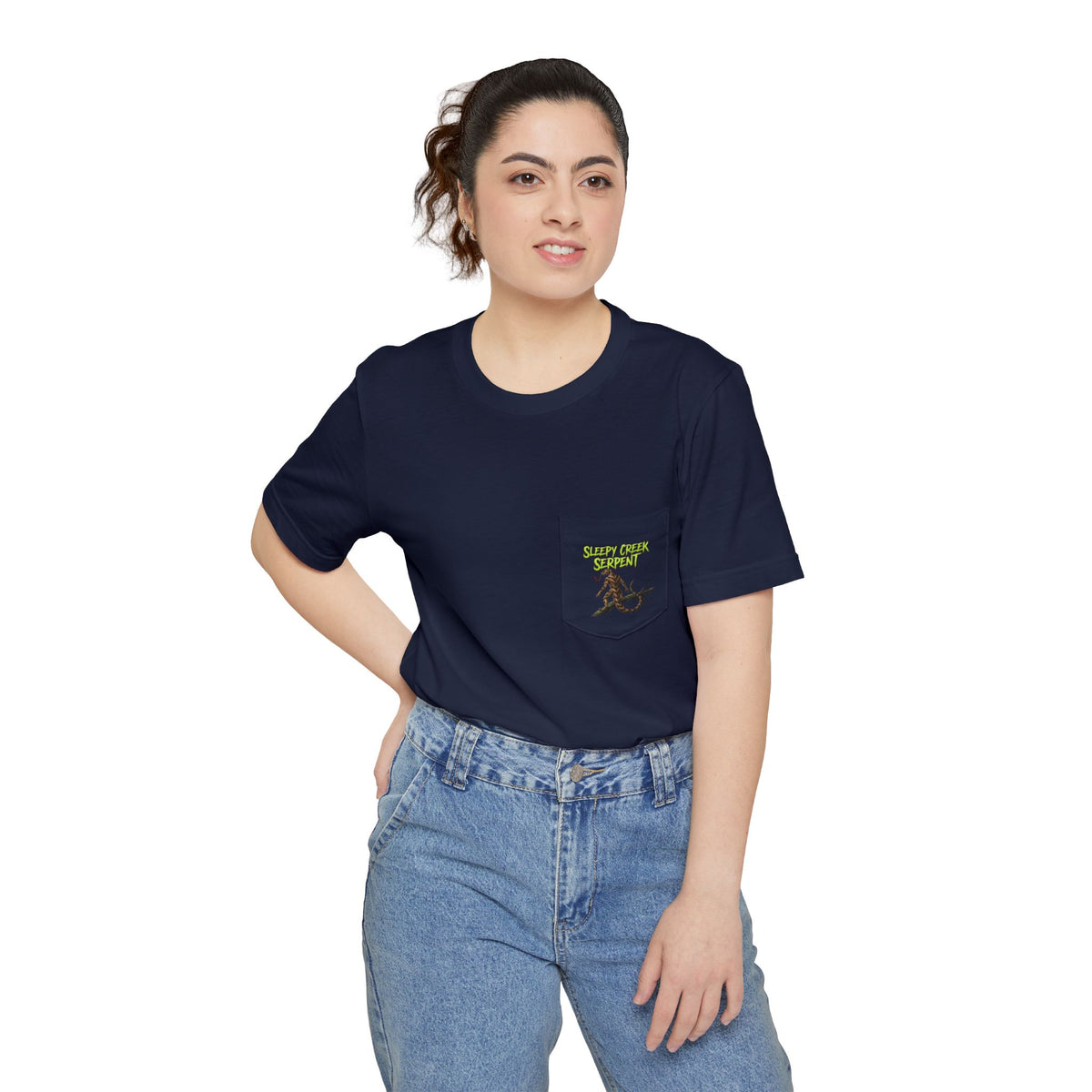 SLEEPY CREEK SERPENT LAKE SIGN  Pocket T-shirt