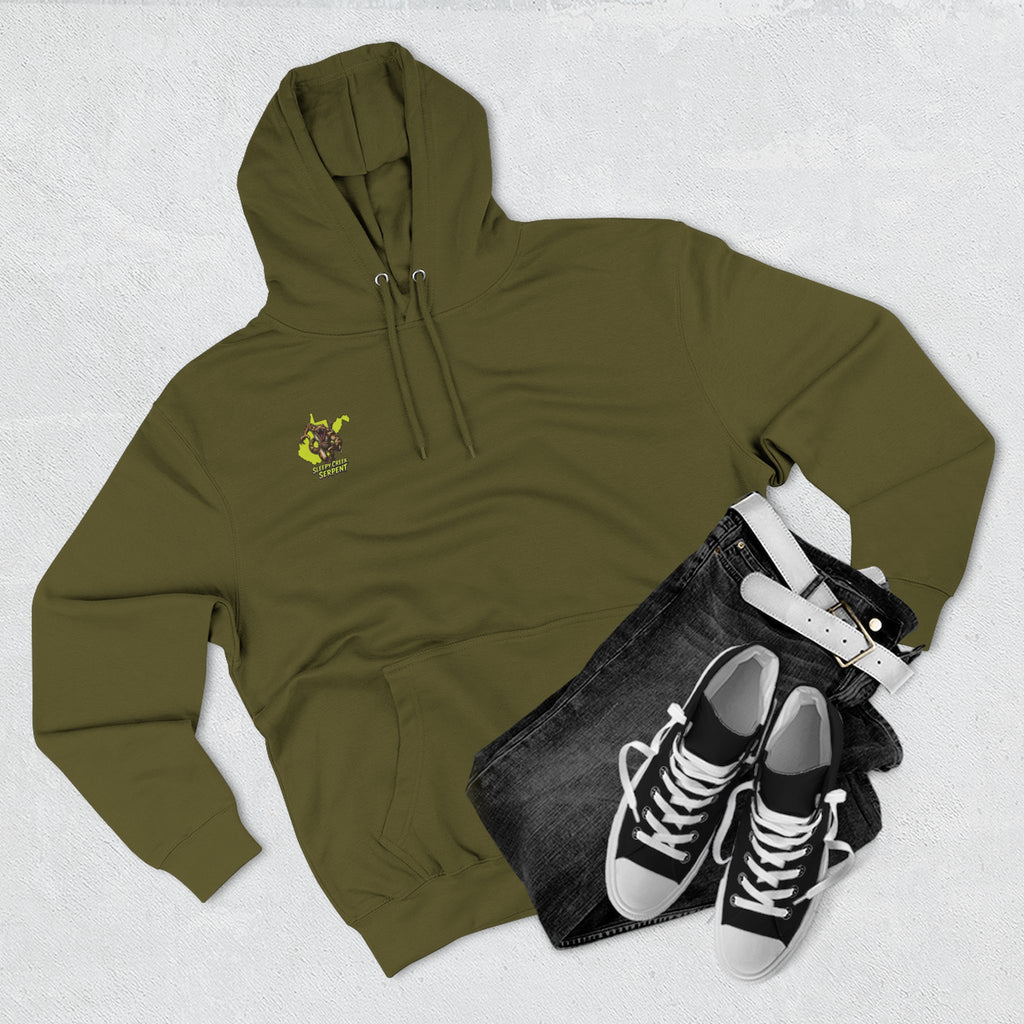 I Was Bit By.... SLEEPY CREEK SERPENT WV Three-Panel Fleece Hoodie