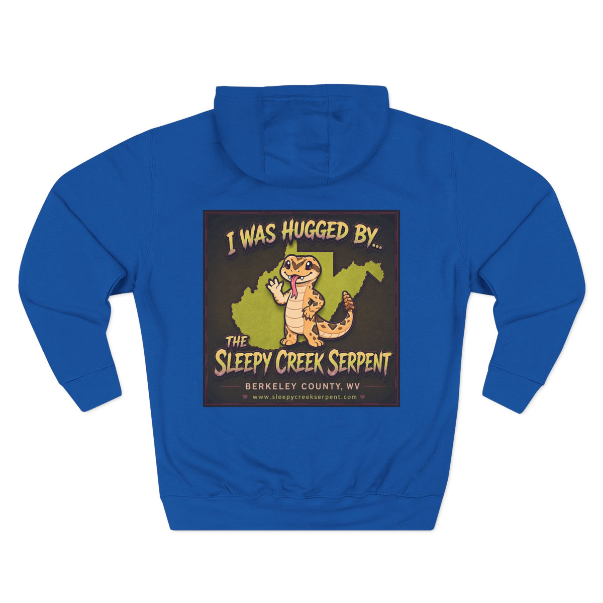 I Was Hugged By.... SLEEPY CREEK SERPENT WV Three-Panel Fleece Hoodie