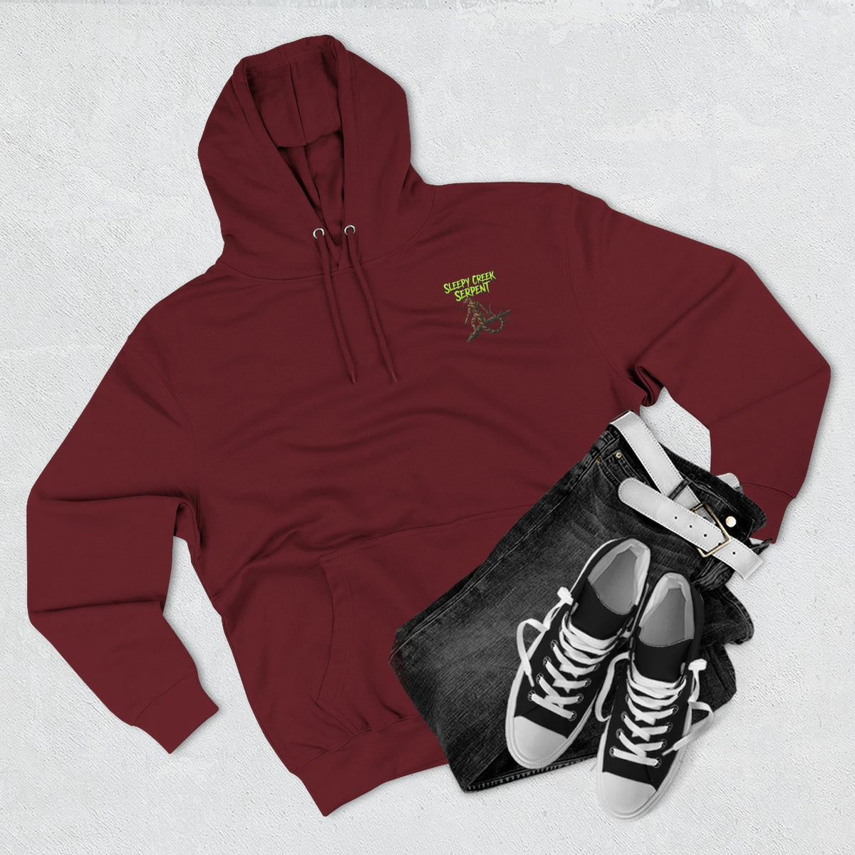 SLEEPY CREEK SERPENT OVERLOOK Three-Panel Fleece Hoodie