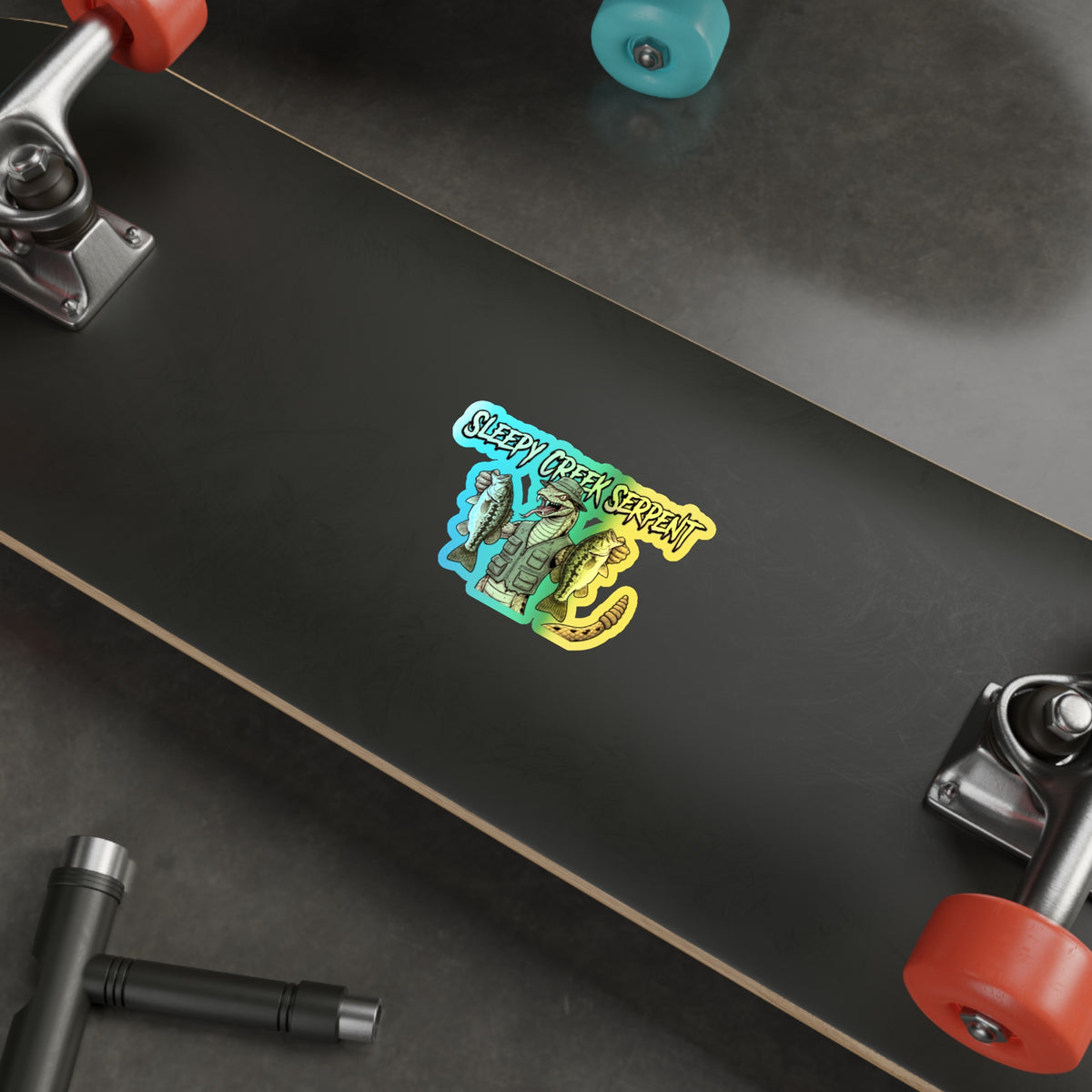 SLEEPY CREEK SERPENT LARGEMOUTH FRENZY Holographic Die-cut Stickers
