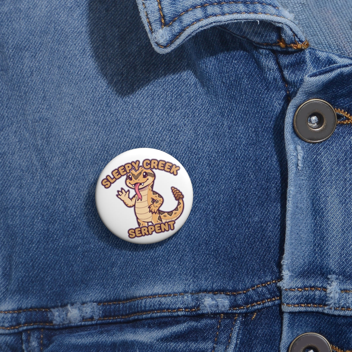 SLEEPY CREEK SERPENT CUTE Custom Pin Buttons