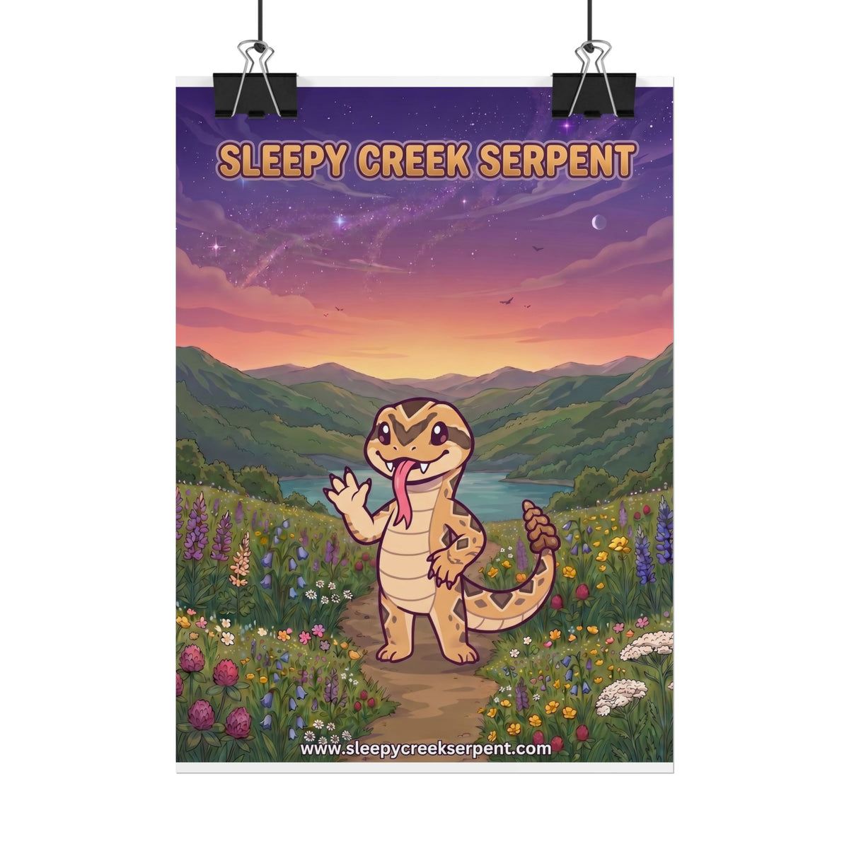 SLEEPY CREEK SERPENT CUTE BACKGROUND Rolled Posters