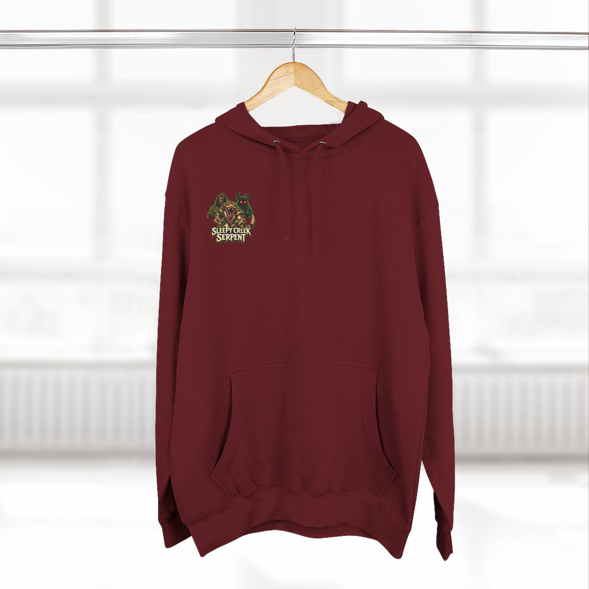 BEING HUNTED... SLEEPY CREEK SERPENT  Three-Panel Fleece Hoodie