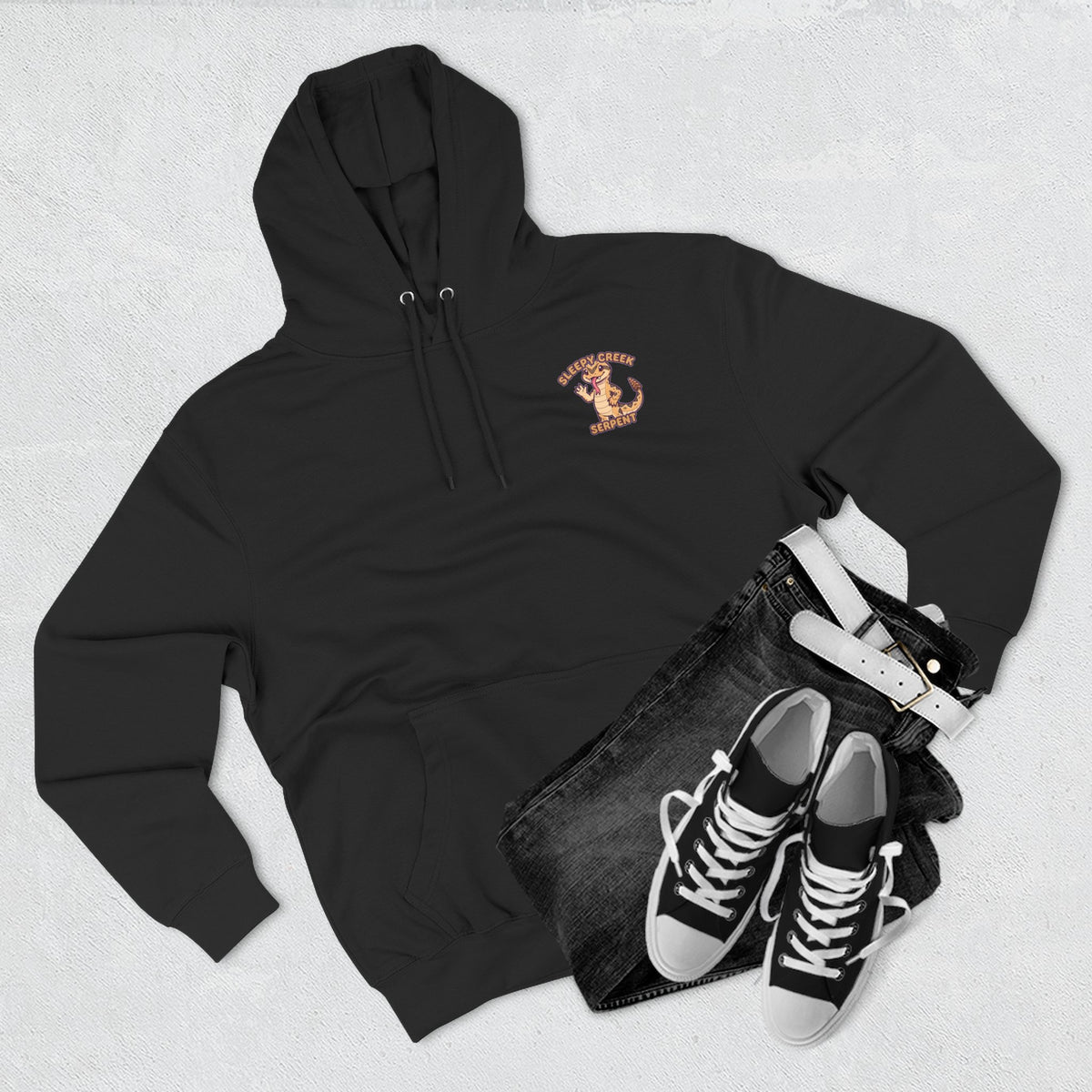 SLEEPY CREEK SERPENT CUTE Three-Panel Fleece Hoodie