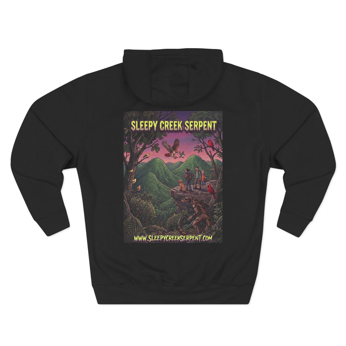 SLEEPY CREEK SERPENT OVERLOOK Three-Panel Fleece Hoodie