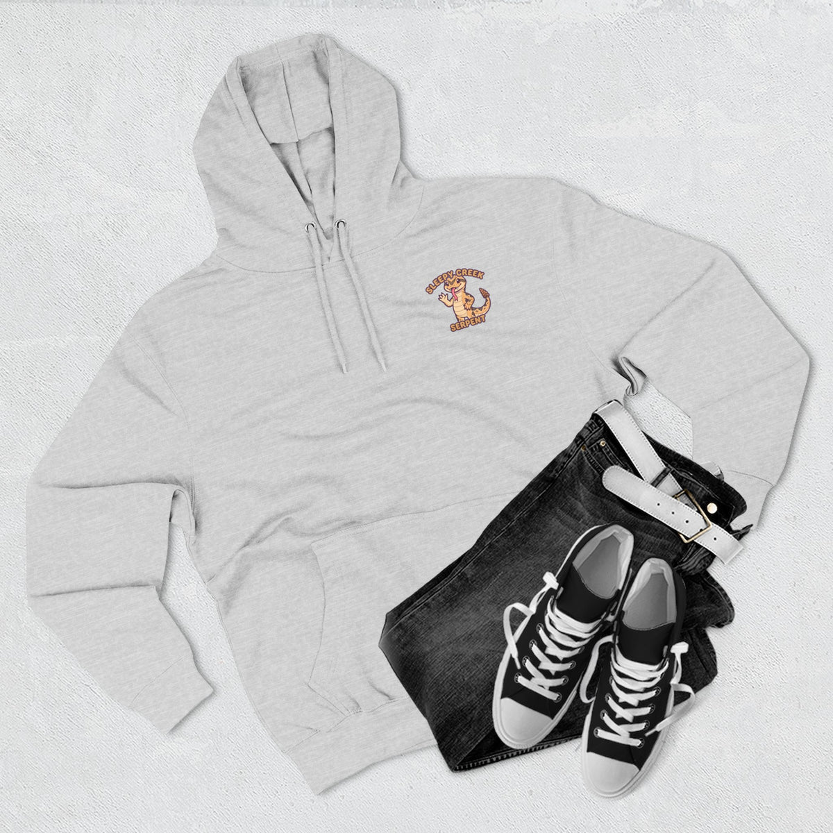 SLEEPY CREEK SERPENT CUTE Three-Panel Fleece Hoodie
