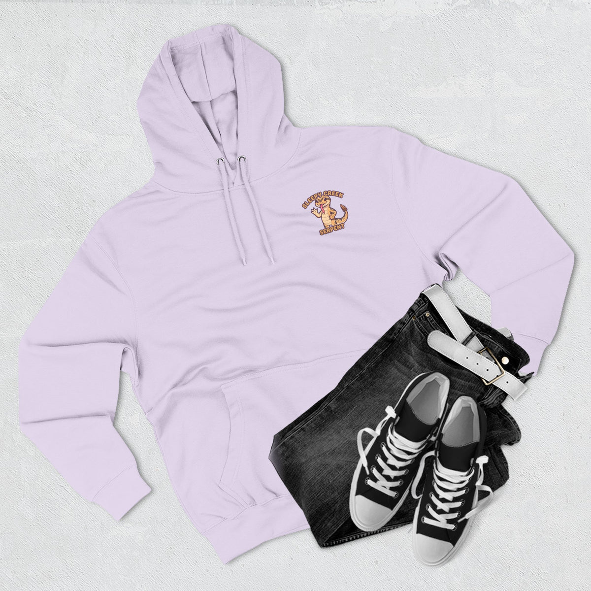 SLEEPY CREEK SERPENT CUTE Three-Panel Fleece Hoodie