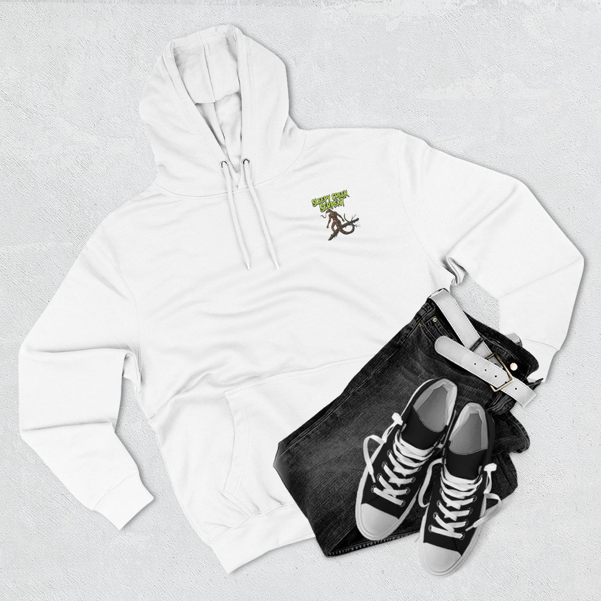 SLEEPY CREEK SERPENT OVERLOOK Three-Panel Fleece Hoodie