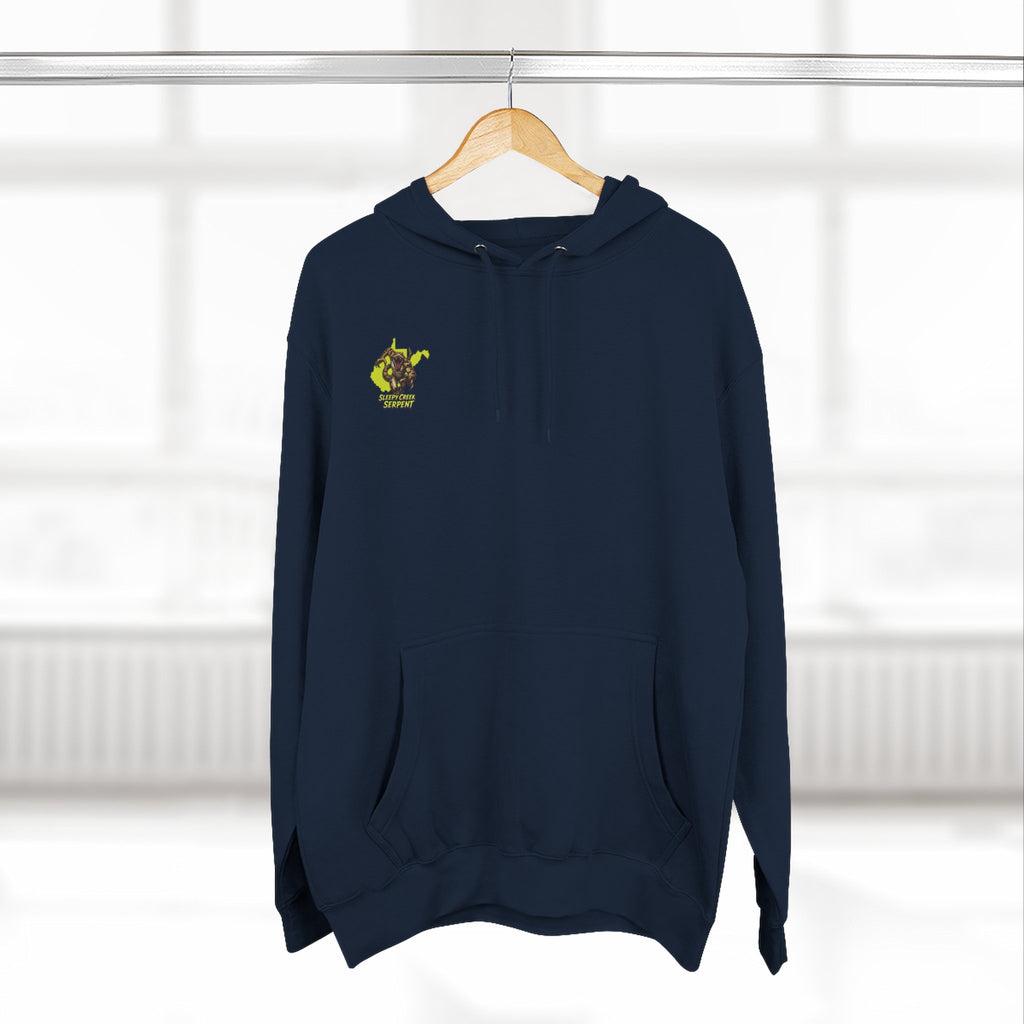 I Was Bit By.... SLEEPY CREEK SERPENT WV Three-Panel Fleece Hoodie