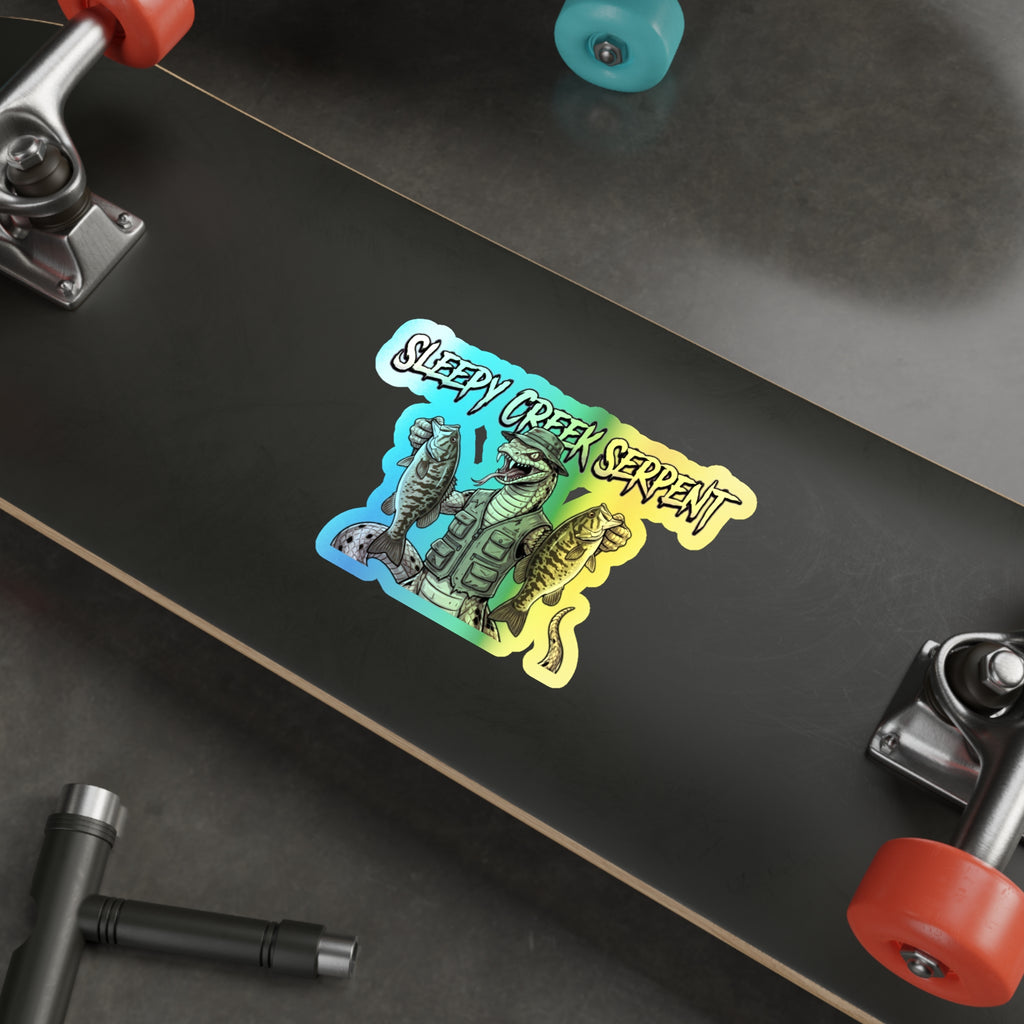 SLEEPY CREEK SERPENT  SMALLMOUTH FRENZY Holographic Die-cut Stickers