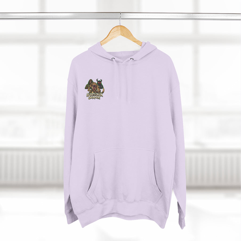 BEING HUNTED... SLEEPY CREEK SERPENT  Three-Panel Fleece Hoodie
