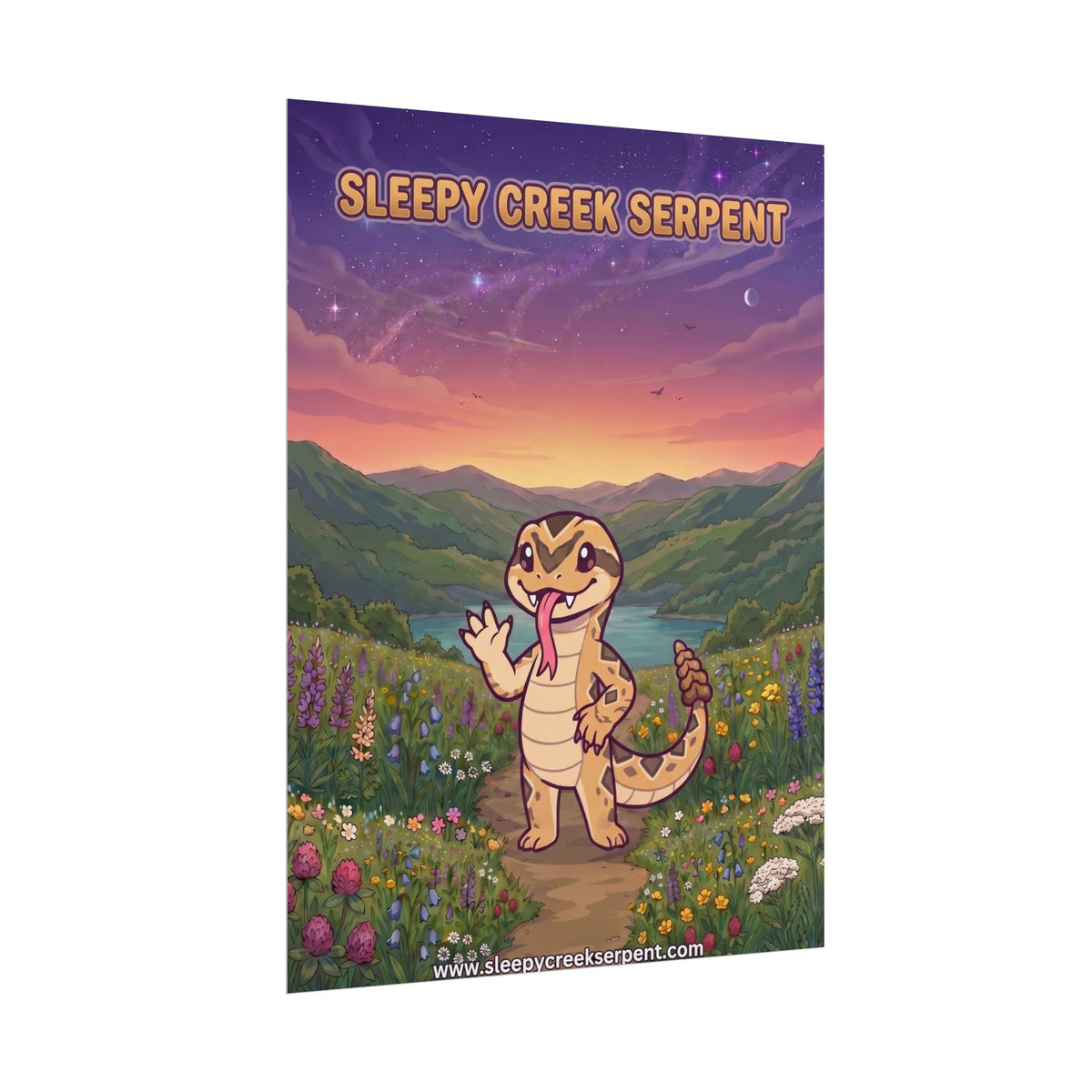 SLEEPY CREEK SERPENT CUTE BACKGROUND Rolled Posters