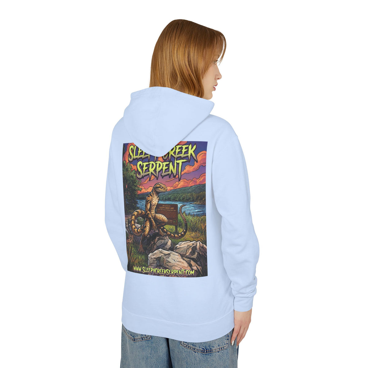 SLEEPY CREEK SERPENT LAKE SIGN  Lightweight Hooded Sweatshirt