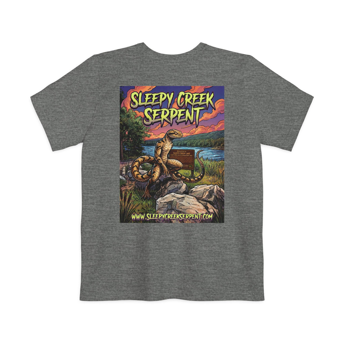 SLEEPY CREEK SERPENT LAKE SIGN  Pocket T-shirt