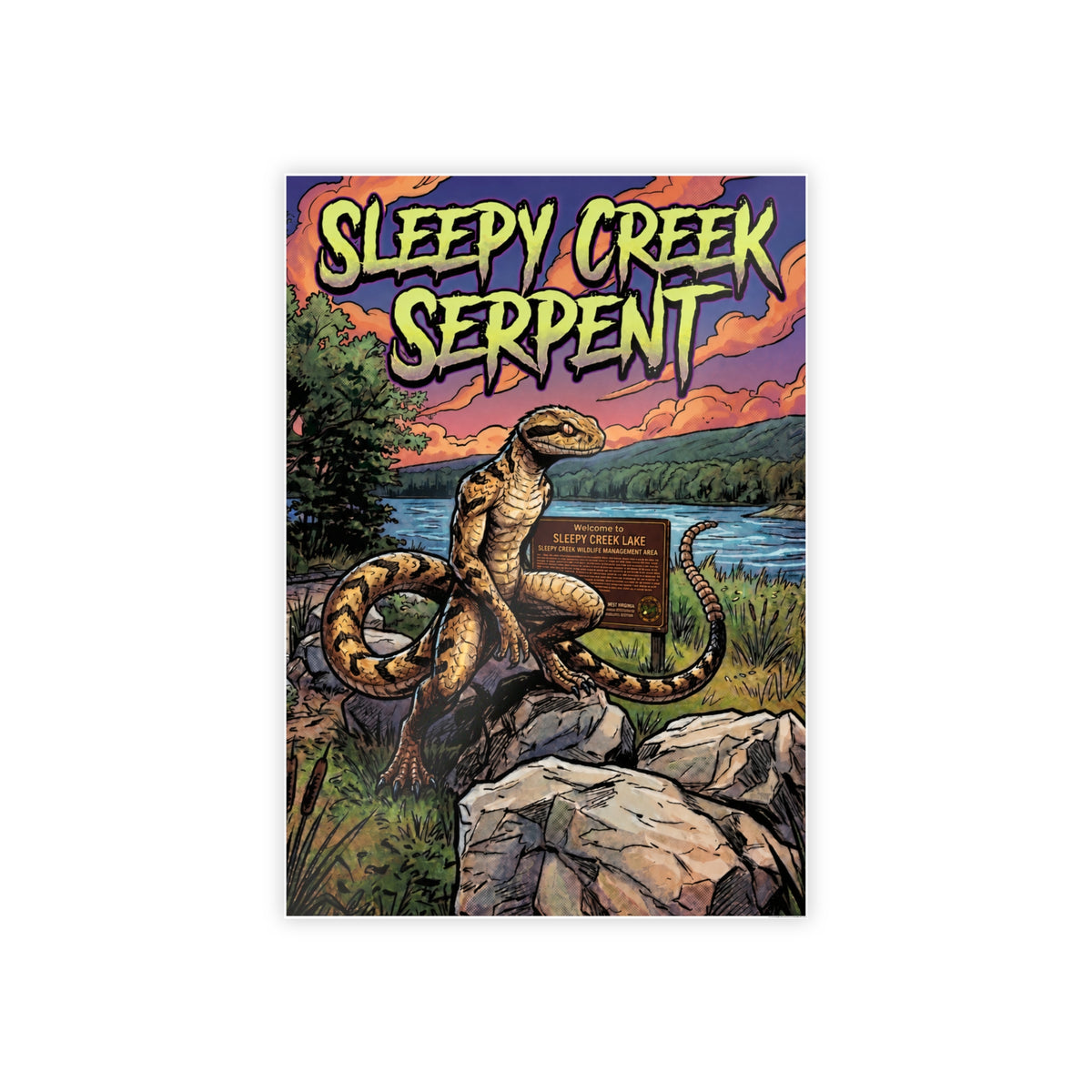 SLEEPY CREEK SERPENT LAKE SIGN Gloss Posters