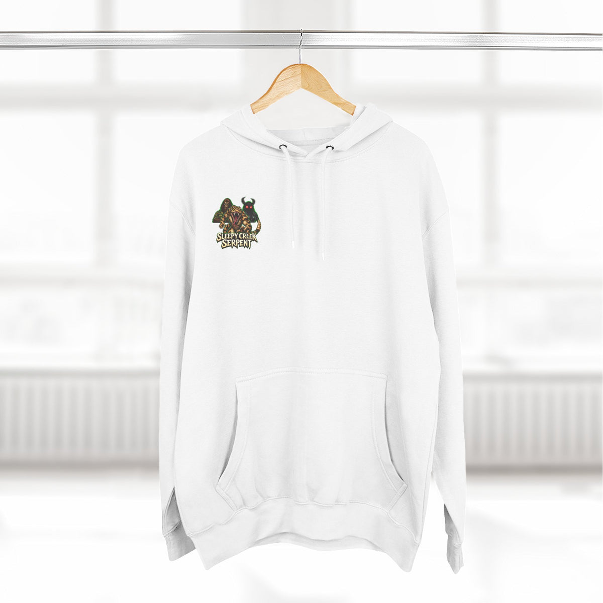 BEING HUNTED... SLEEPY CREEK SERPENT  Three-Panel Fleece Hoodie
