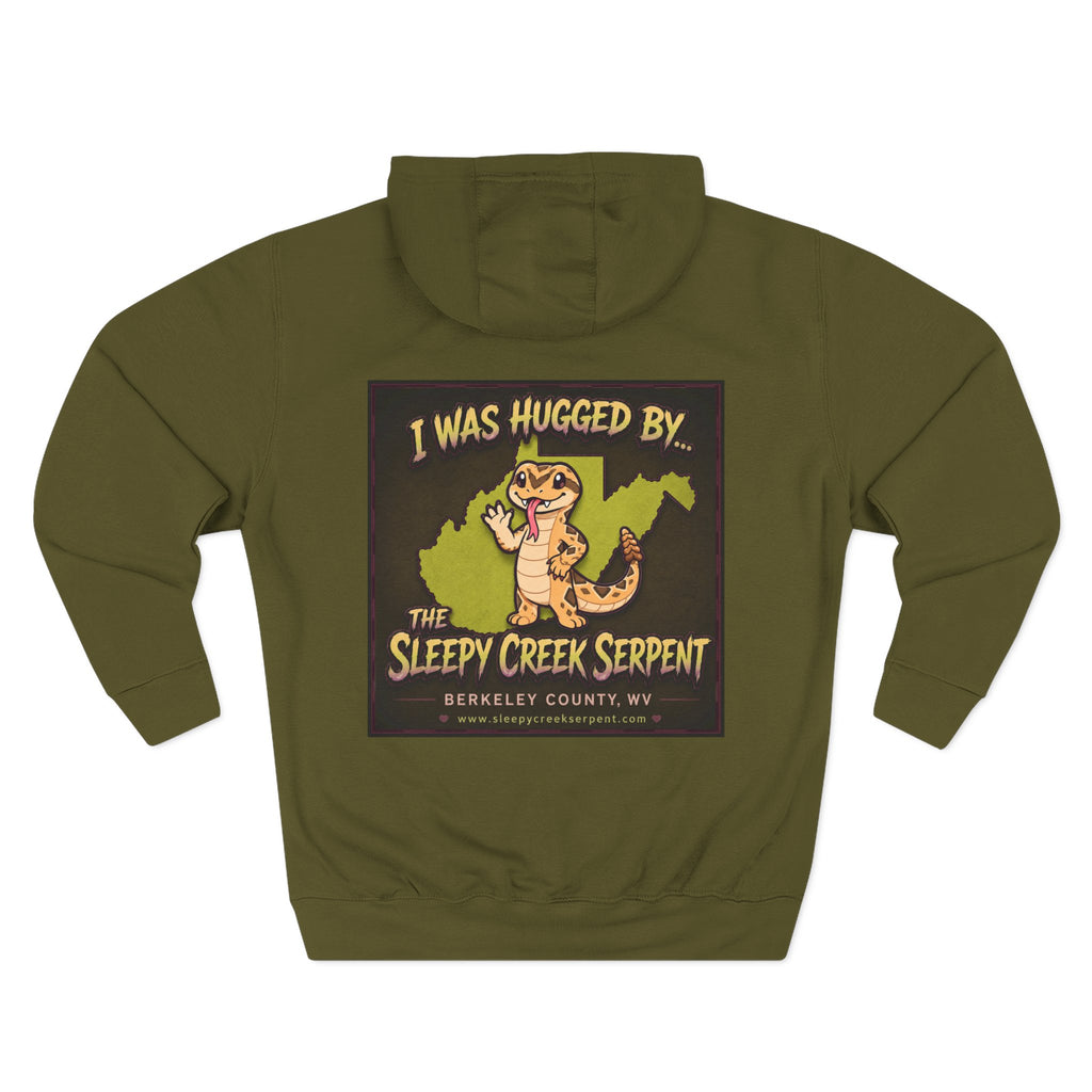 I Was Hugged By.... SLEEPY CREEK SERPENT WV Three-Panel Fleece Hoodie