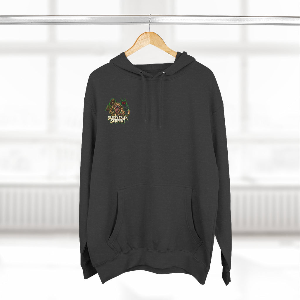 BEING HUNTED... SLEEPY CREEK SERPENT  Three-Panel Fleece Hoodie