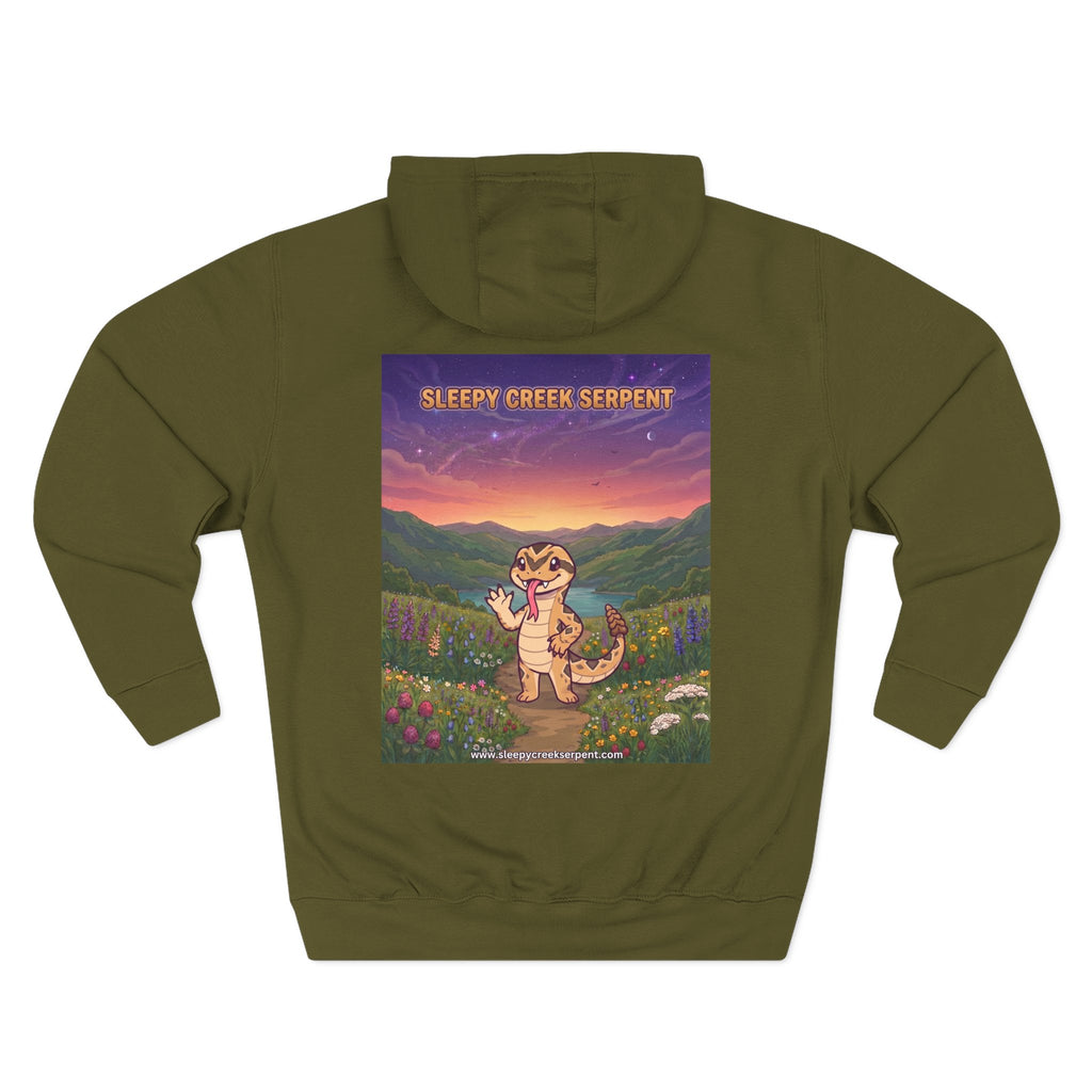 SLEEPY CREEK SERPENT CUTE Three-Panel Fleece Hoodie