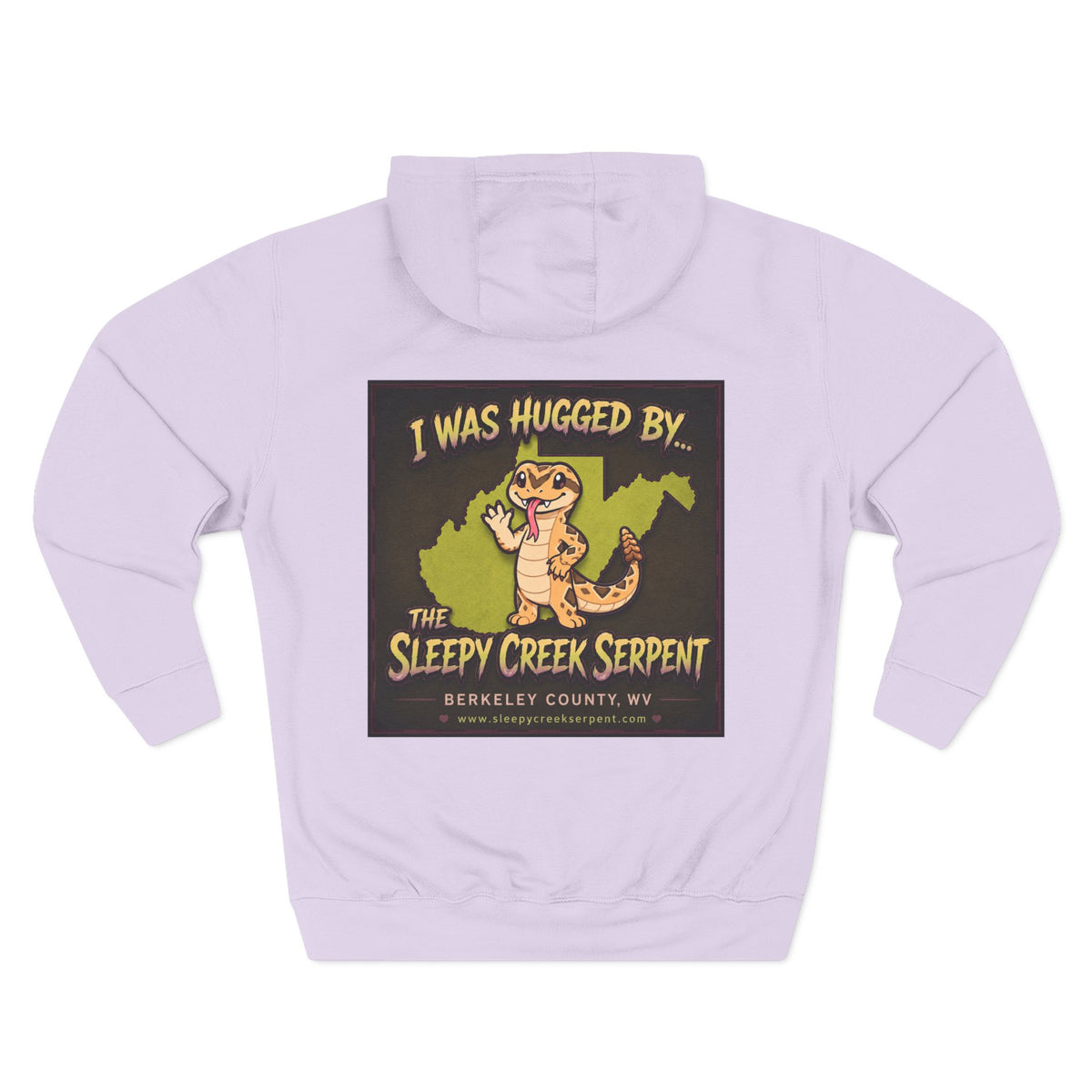 I Was Hugged By.... SLEEPY CREEK SERPENT WV Three-Panel Fleece Hoodie