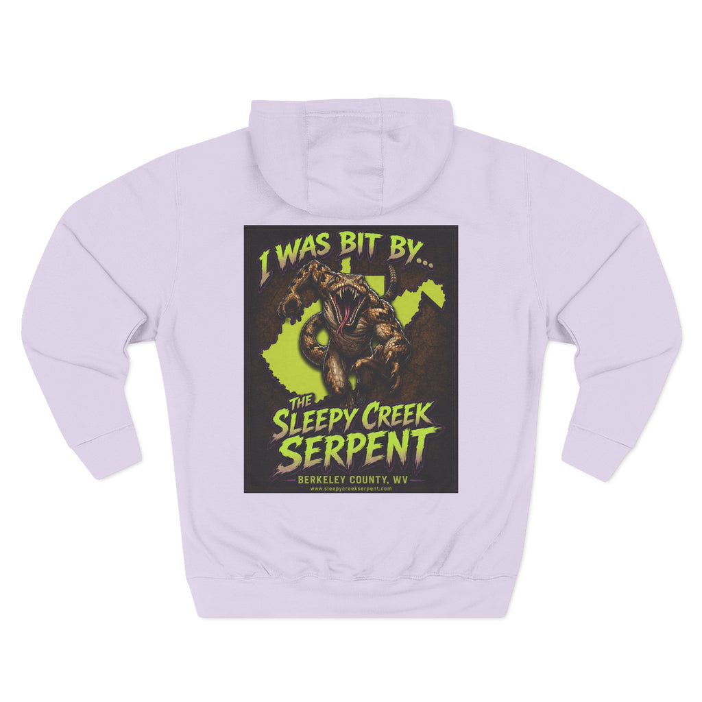 I Was Bit By.... SLEEPY CREEK SERPENT WV Three-Panel Fleece Hoodie