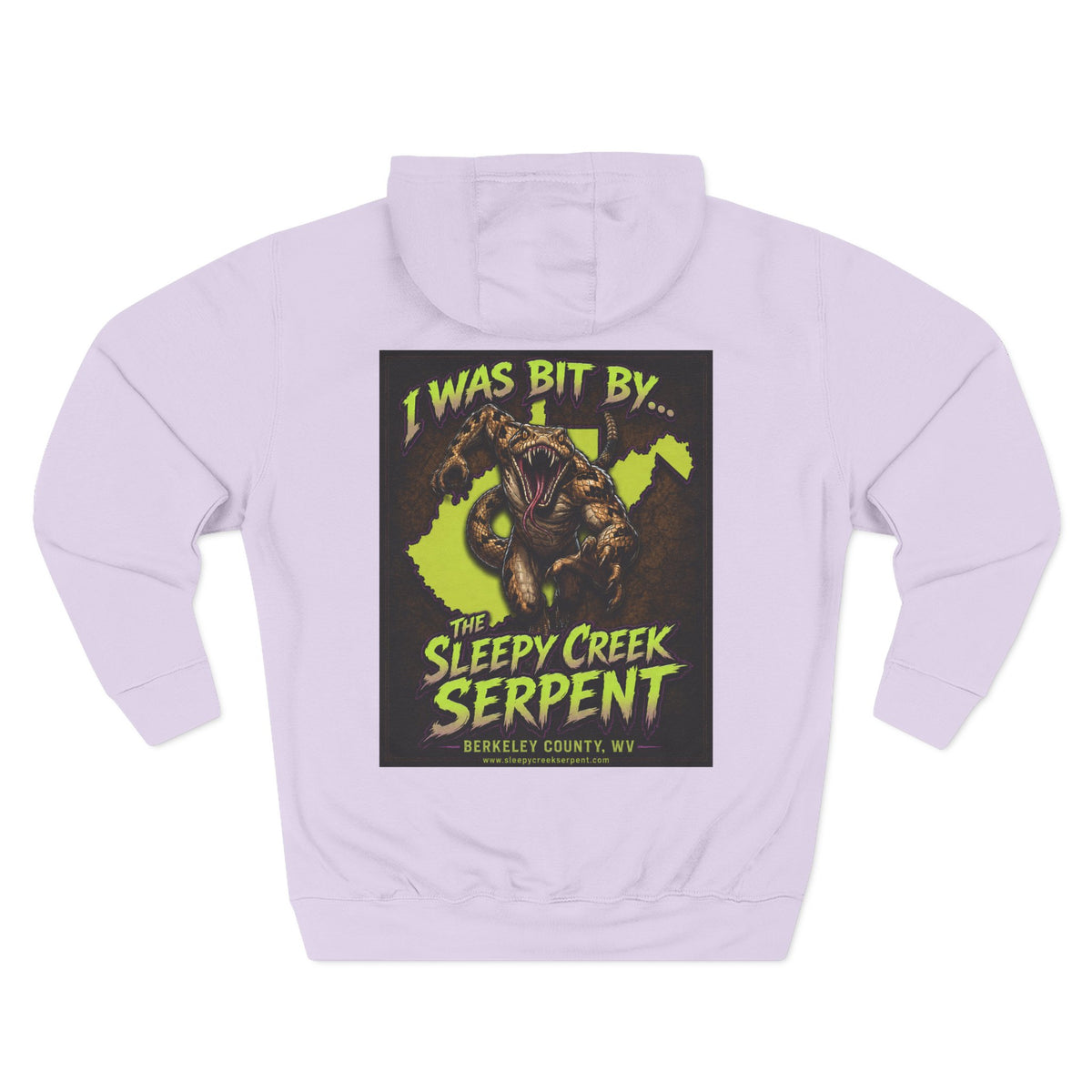 I Was Bit By.... SLEEPY CREEK SERPENT WV Three-Panel Fleece Hoodie