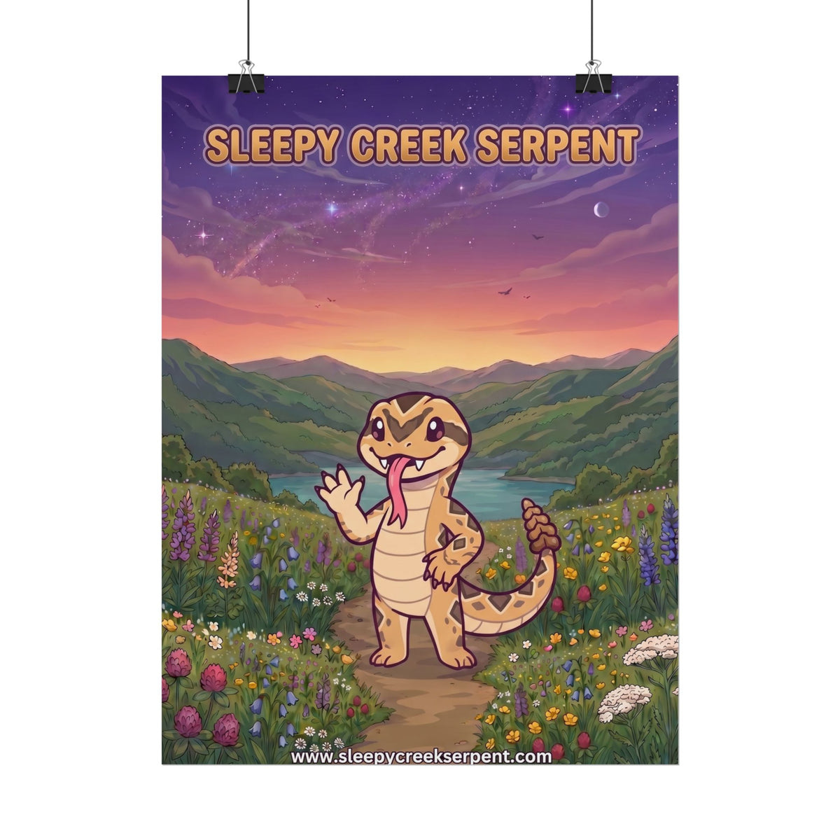 SLEEPY CREEK SERPENT CUTE BACKGROUND Rolled Posters