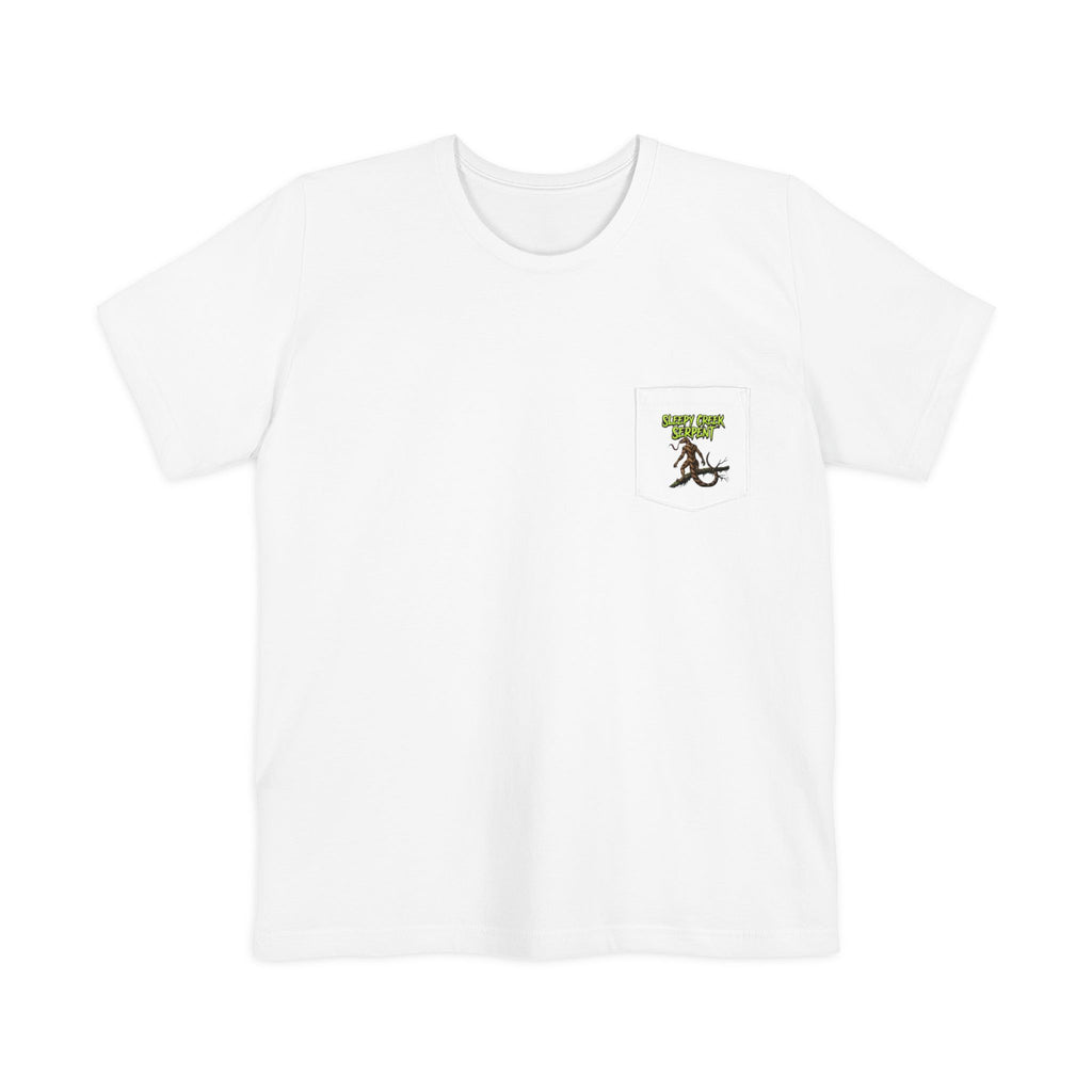 SLEEPY CREEK SERPENT LAKE SIGN  Pocket T-shirt