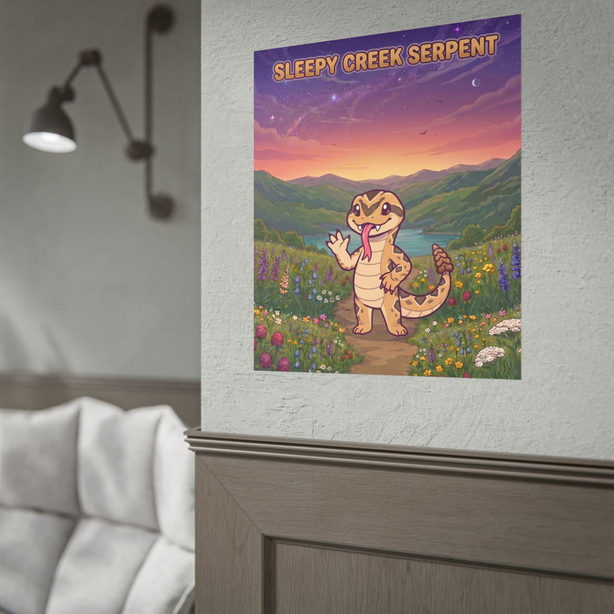SLEEPY CREEK SERPENT CUTE BACKGROUND Rolled Posters