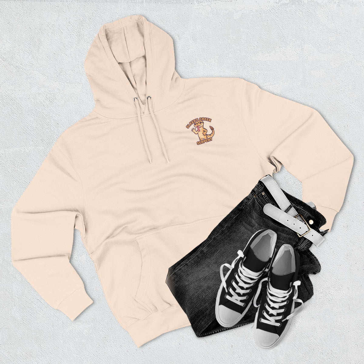 SLEEPY CREEK SERPENT CUTE Three-Panel Fleece Hoodie