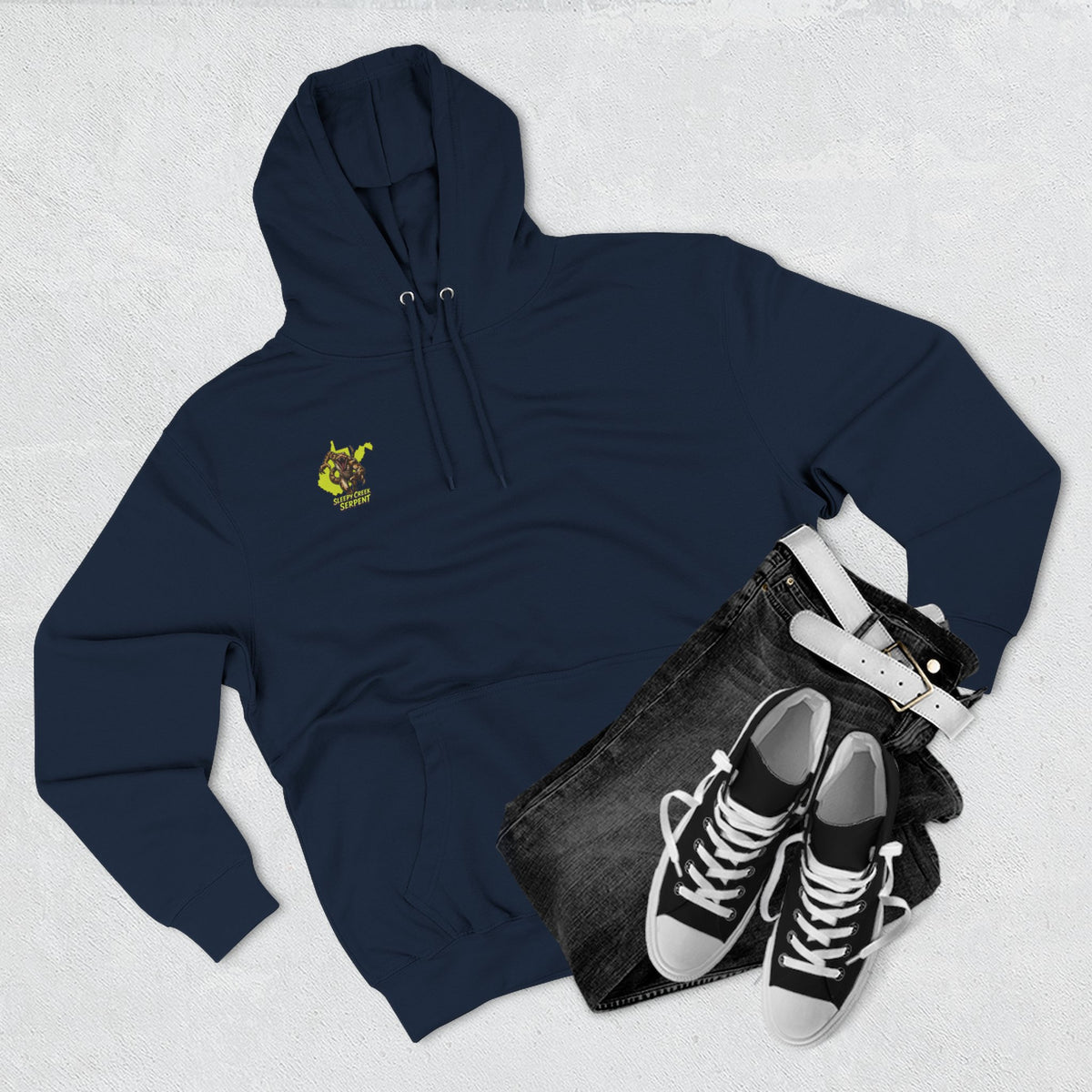 I Was Bit By.... SLEEPY CREEK SERPENT WV Three-Panel Fleece Hoodie