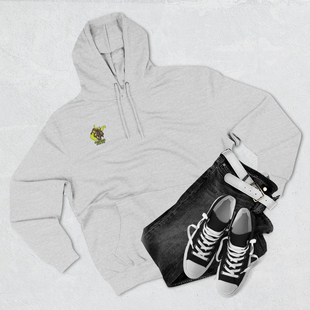 I Was Bit By.... SLEEPY CREEK SERPENT WV Three-Panel Fleece Hoodie
