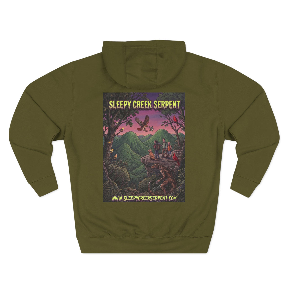 SLEEPY CREEK SERPENT OVERLOOK Three-Panel Fleece Hoodie