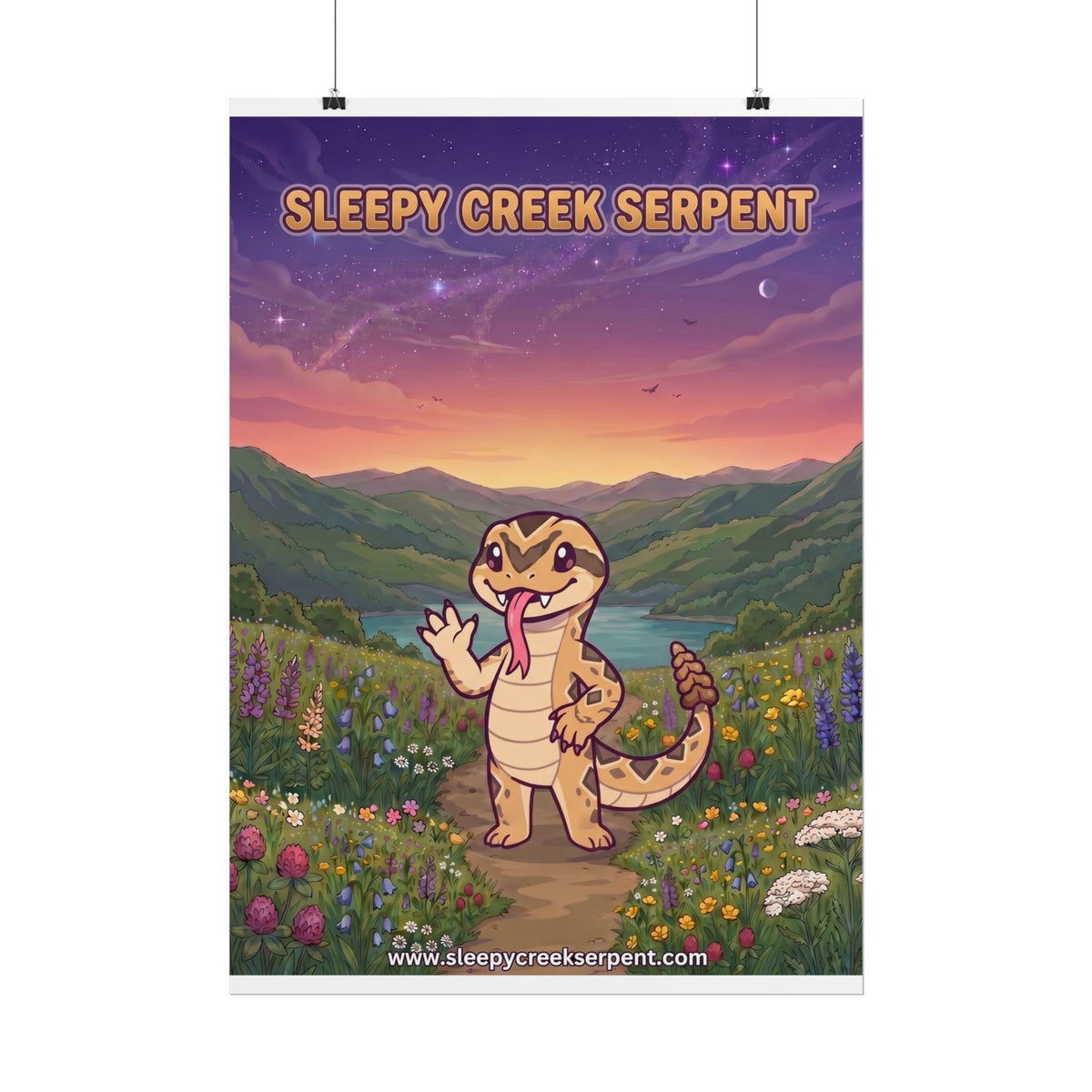 SLEEPY CREEK SERPENT CUTE BACKGROUND Rolled Posters