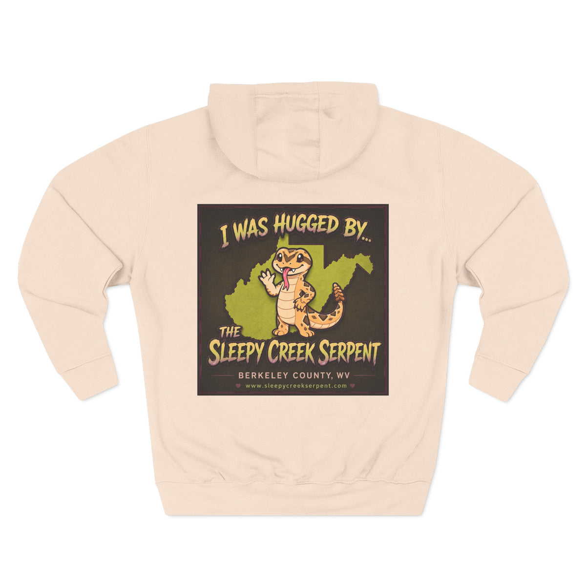 I Was Hugged By.... SLEEPY CREEK SERPENT WV Three-Panel Fleece Hoodie