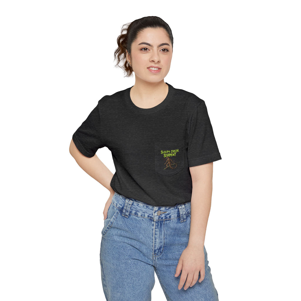 SLEEPY CREEK SERPENT LAKE SIGN  Pocket T-shirt