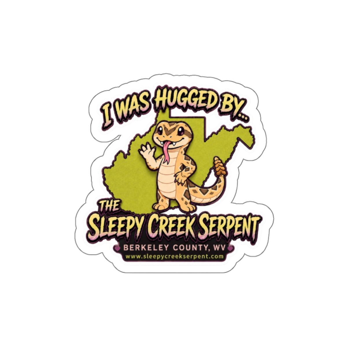I Was Hugged By... The Sleepy Creek Serpent CUTE Die-Cut Stickers