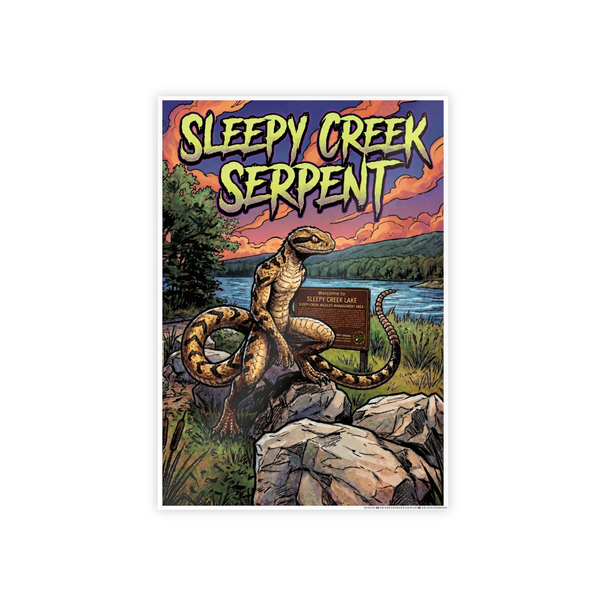 SLEEPY CREEK SERPENT LAKE SIGN Gloss Posters
