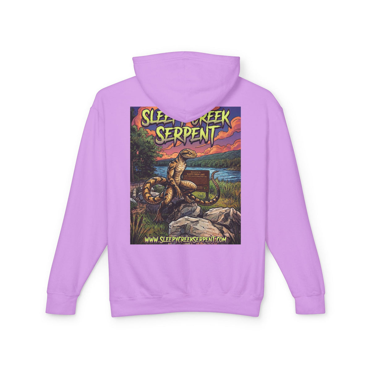 SLEEPY CREEK SERPENT LAKE SIGN  Lightweight Hooded Sweatshirt
