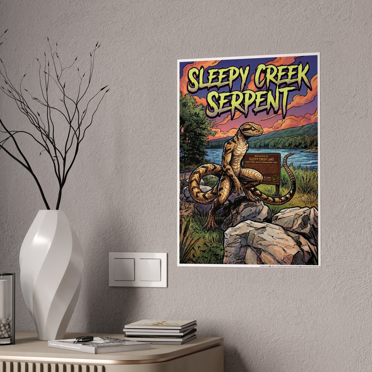 SLEEPY CREEK SERPENT LAKE SIGN Gloss Posters