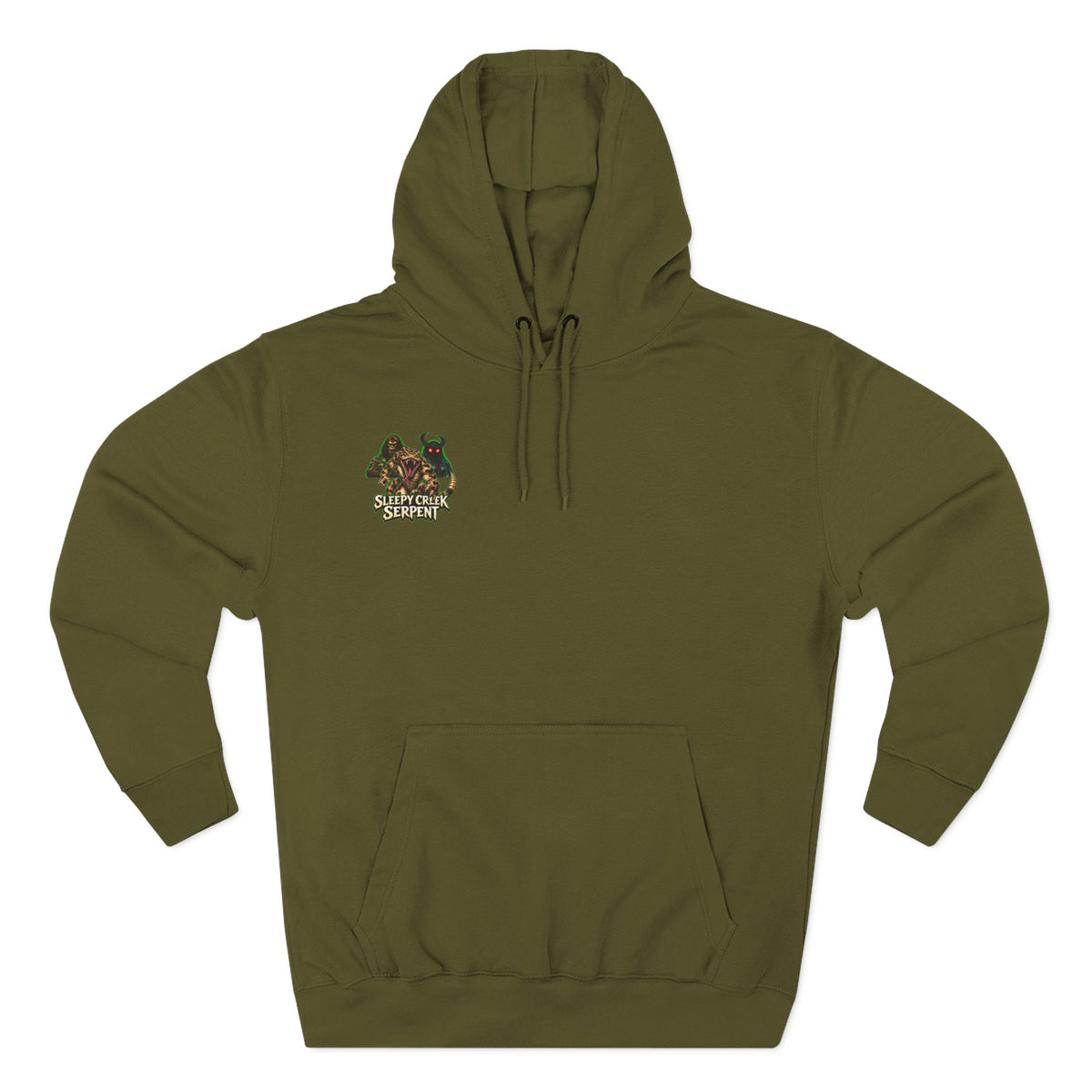 BEING HUNTED... SLEEPY CREEK SERPENT  Three-Panel Fleece Hoodie