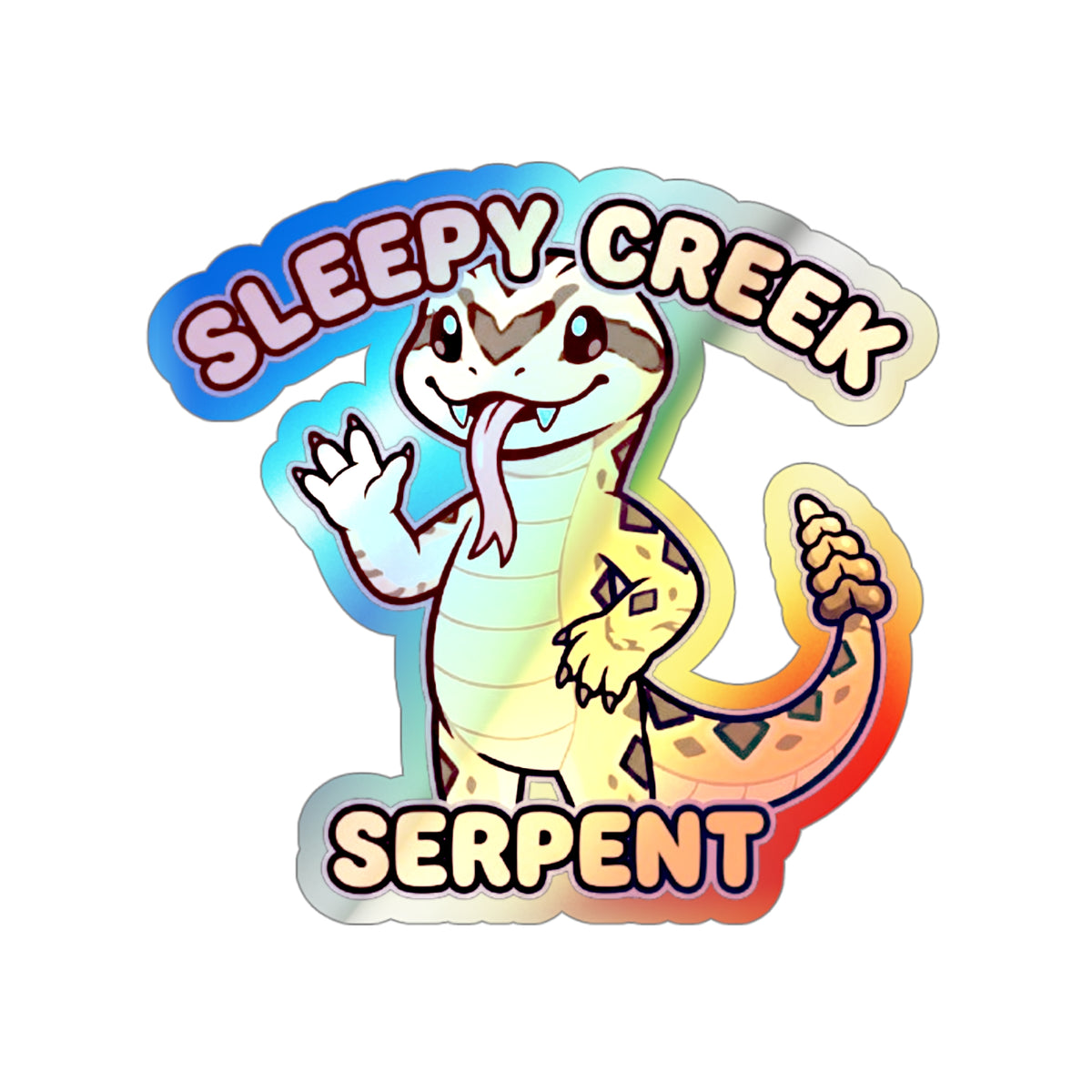 SLEEPY CREEK SERPENT CUTE Holographic Die-cut Stickers