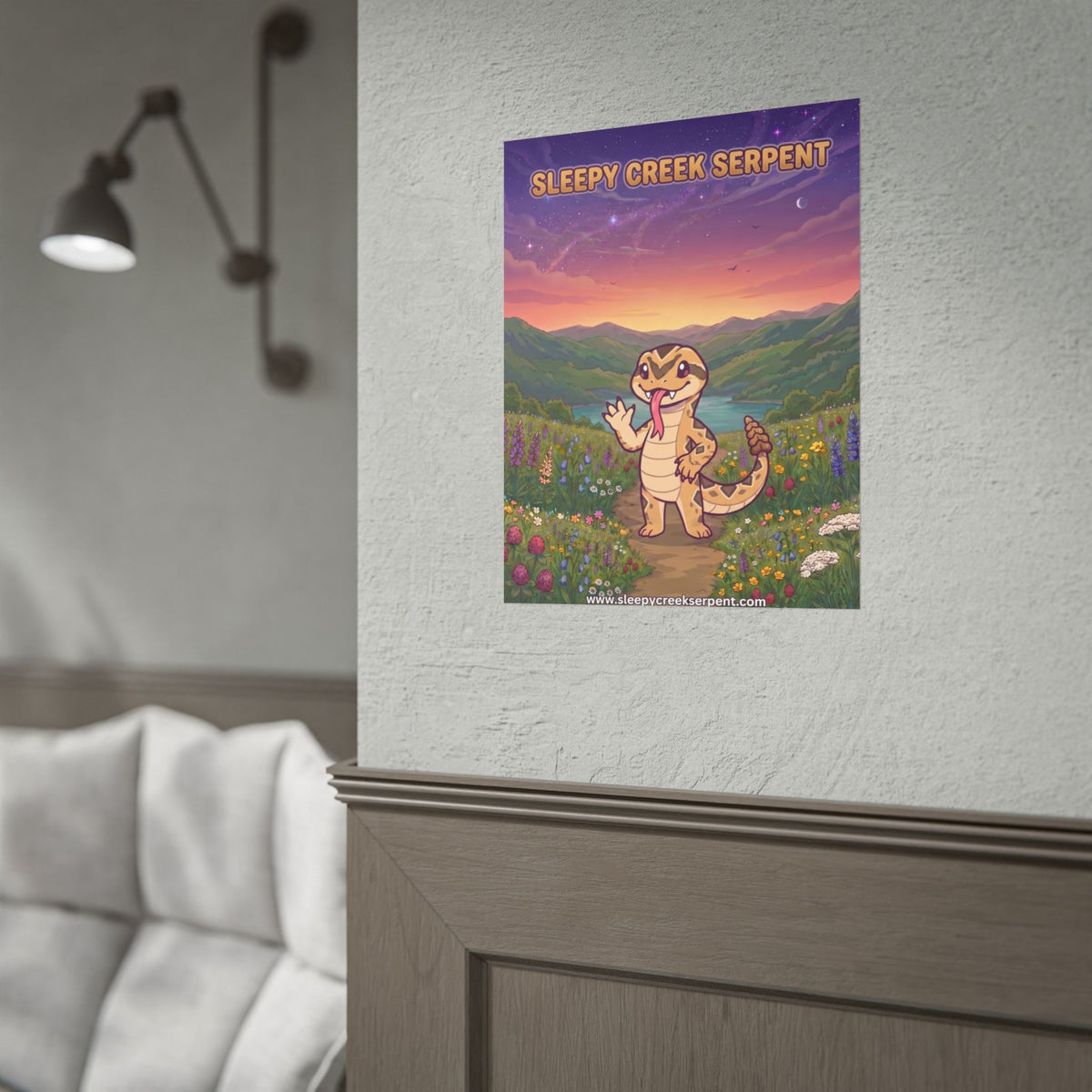 SLEEPY CREEK SERPENT CUTE BACKGROUND Rolled Posters