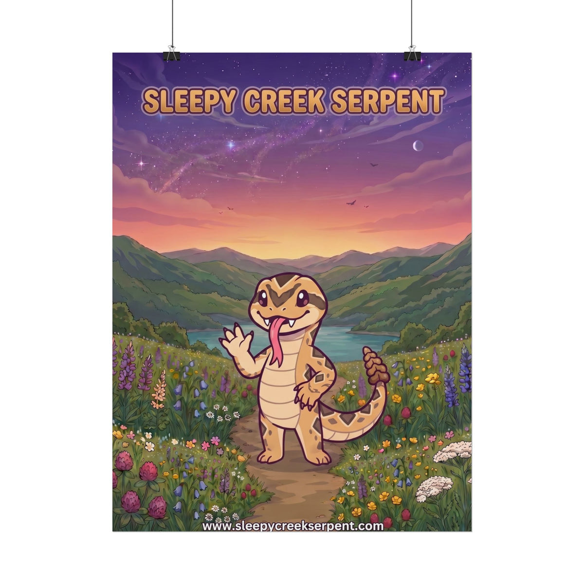 SLEEPY CREEK SERPENT CUTE BACKGROUND Rolled Posters